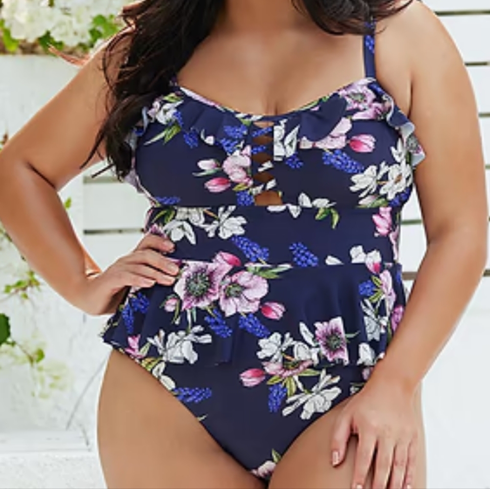 Floral Ruffle One-Piece Swimsuit